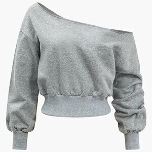 Micas Asymmetrical Neck Long-Sleeve Shirt Size M